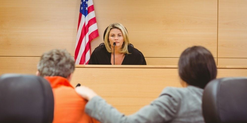 Judge discussing sentence for prisoner