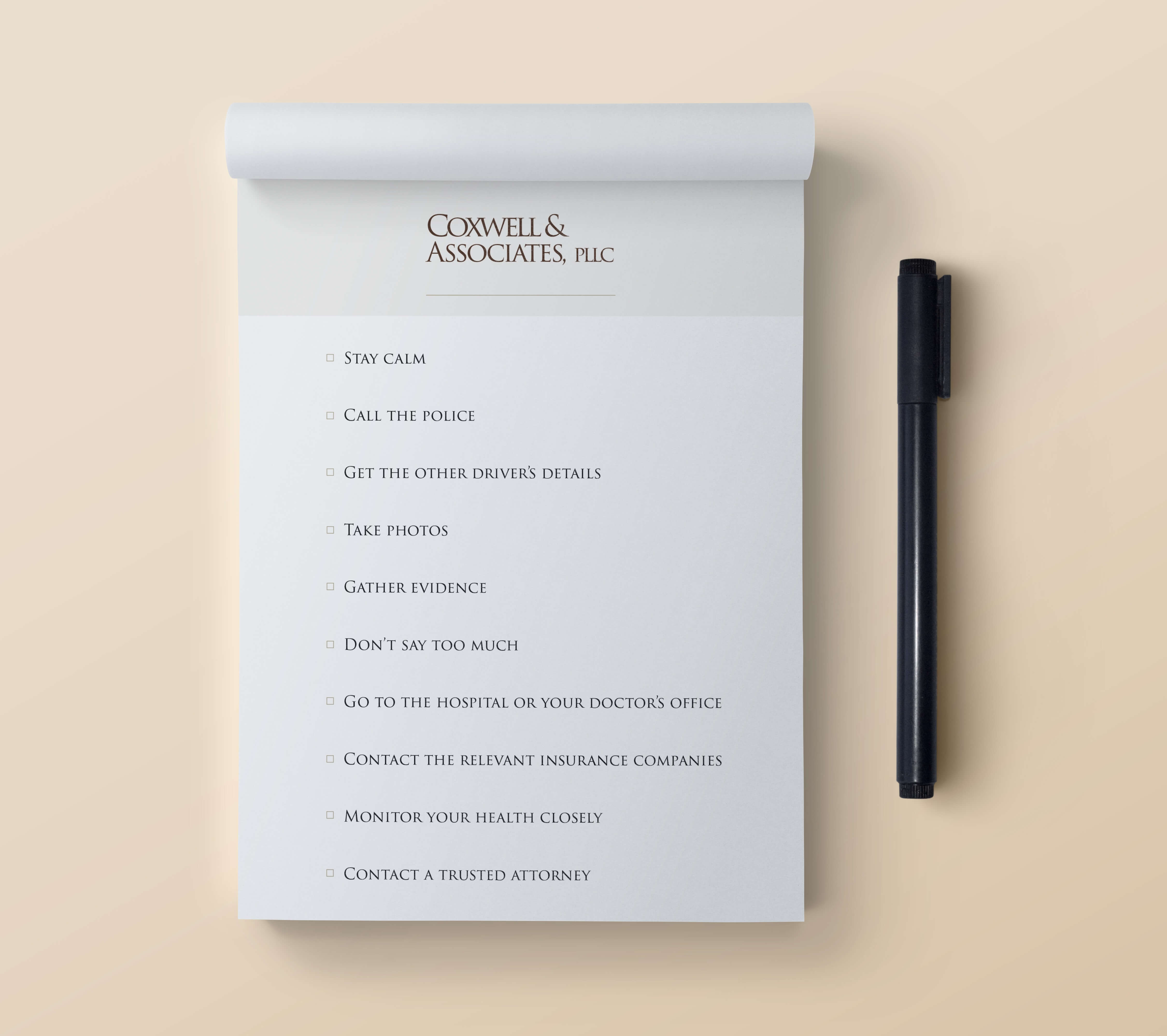 Coxwell checklist