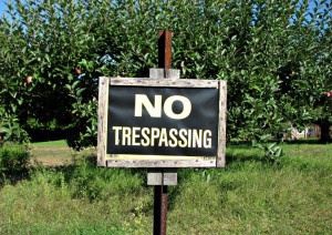 No trespassing sign