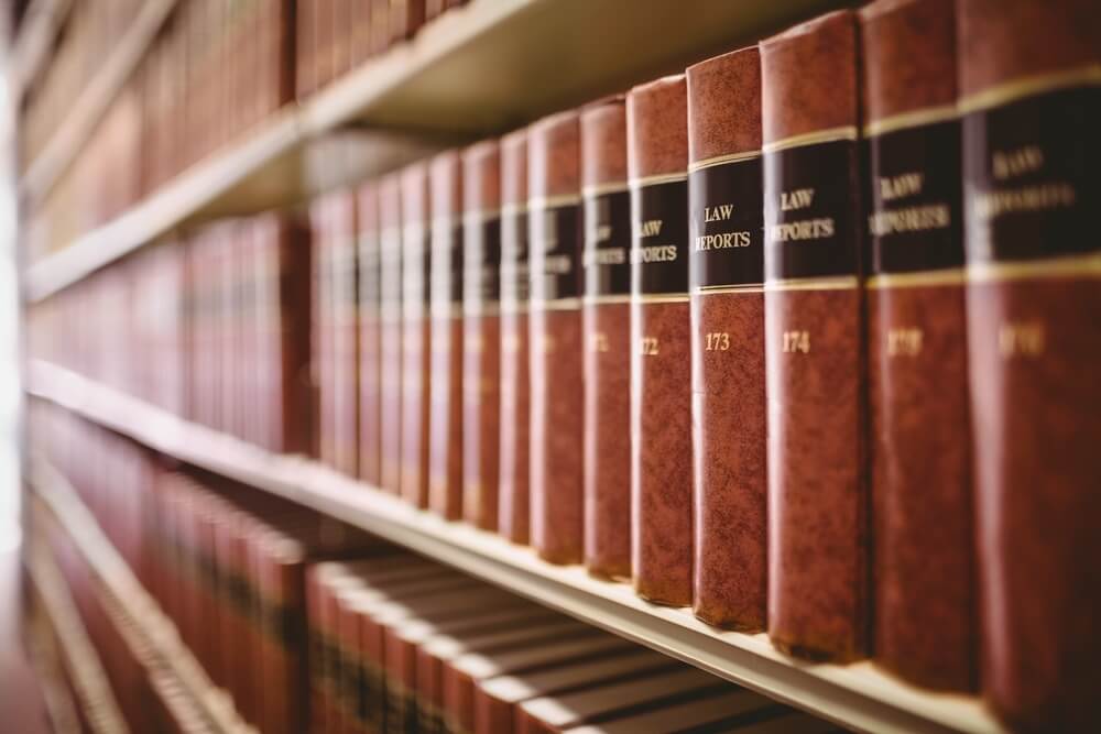 Law reports on bookshelves