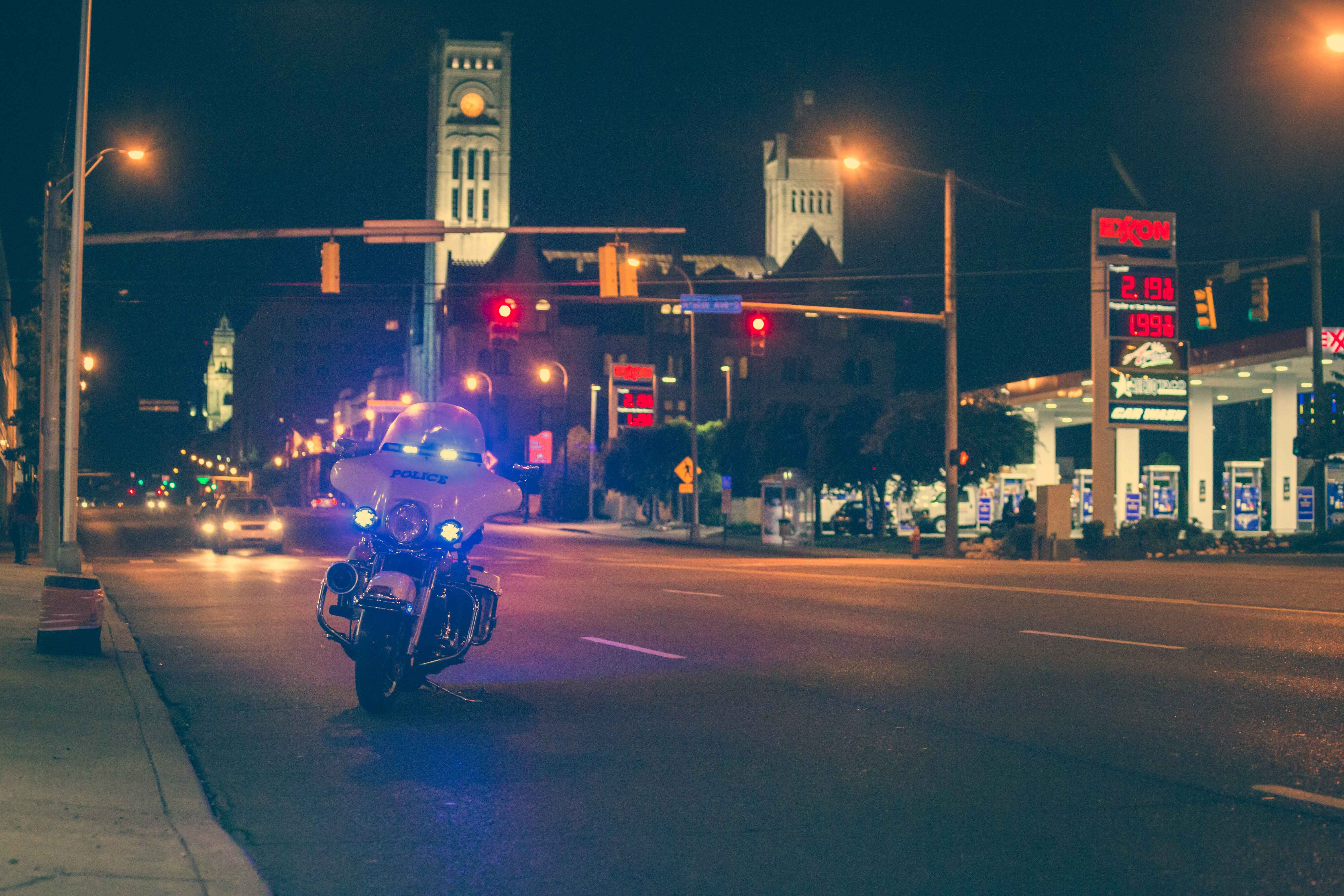 Cop riding a motorcycle