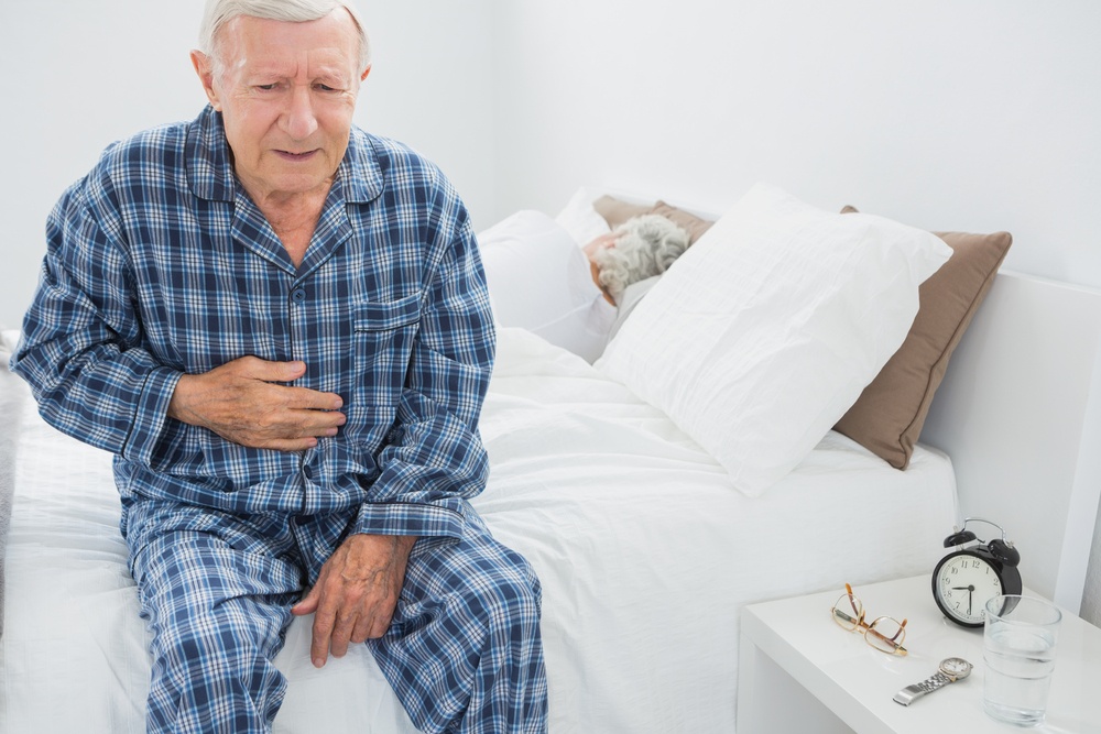 Elderly suffering from abdominal pain