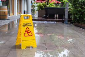 wet floor with caution