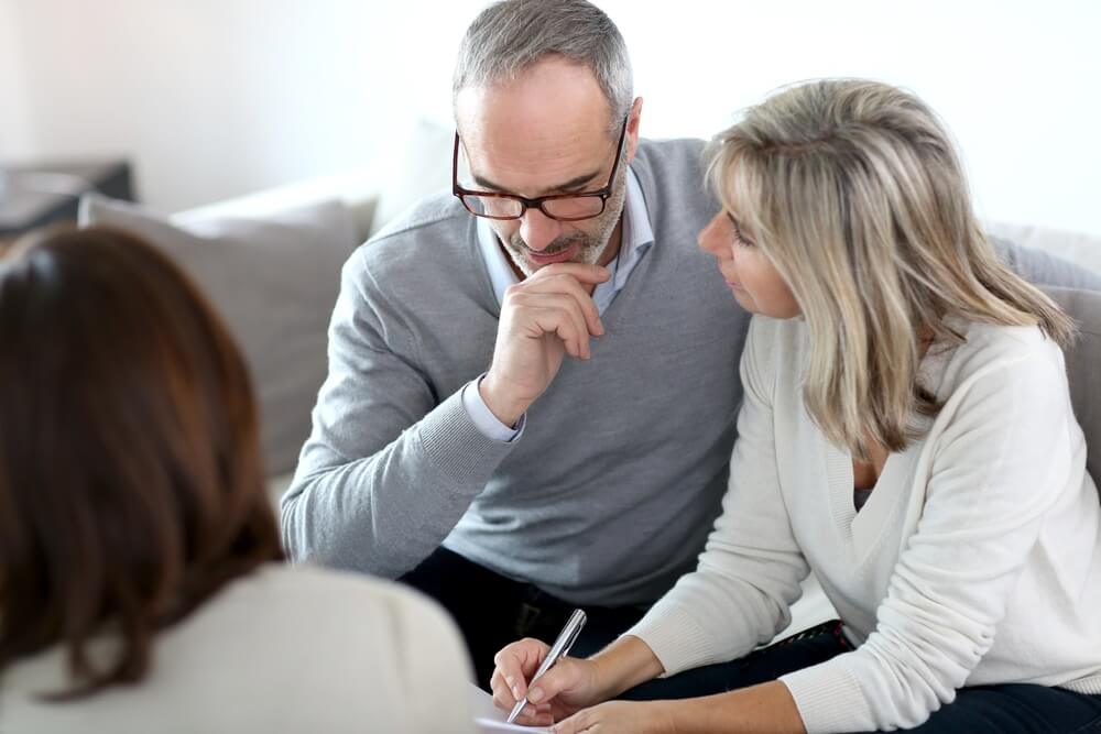 A couple discussing financial matters