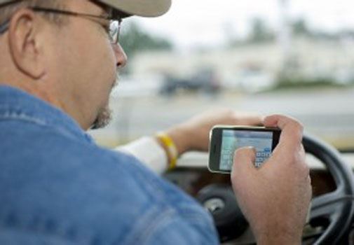 truck driver on cellphone